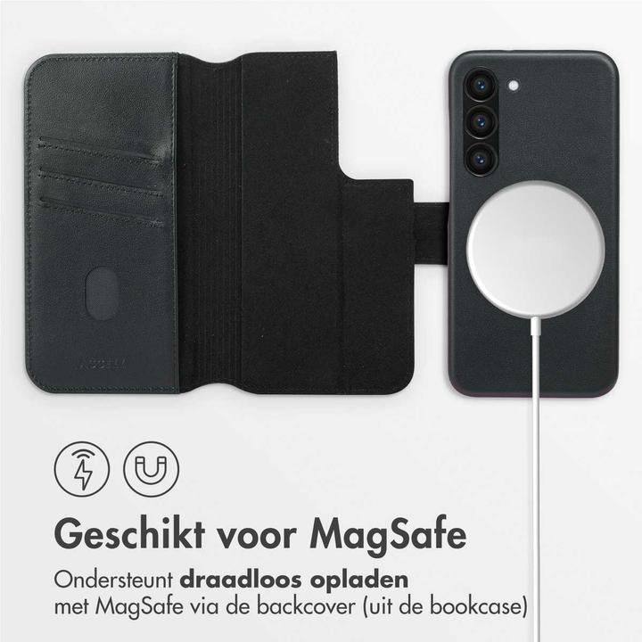 Actual product image Accezz Leather Bookcase 2-in-1 met MagSafe Samsung Galaxy S23 - Onyx Black (Samsung Galaxy S23+)