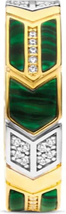 Produktbild Ti Sento Milano Ring malachitgrün bicolor vergoldet 12202MA (56, 925 Silber)