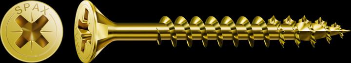 Actual product image Spax Screw R 88094 Countersunk head with point/cross recess -PZ 4 x 60/50-Z Galvanised steel yellow (500 Screws per piece)