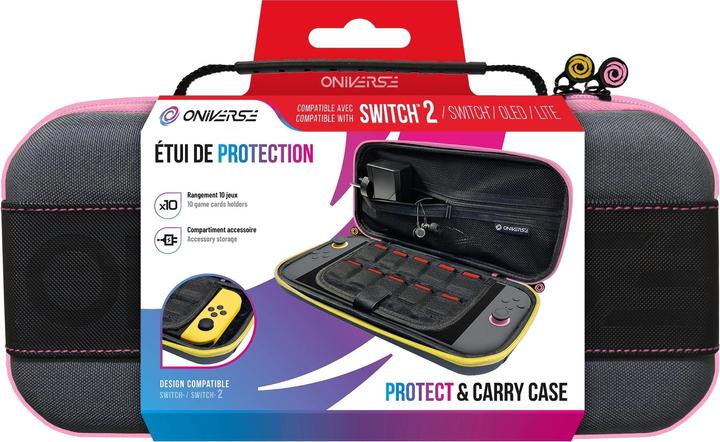 Oniverse Trageetui für Nintendo Switch™ 2, Switch™ & Switch OLED™ - Gaming-Zubehör - Pink-Yellow (Switch OLED, Switch)