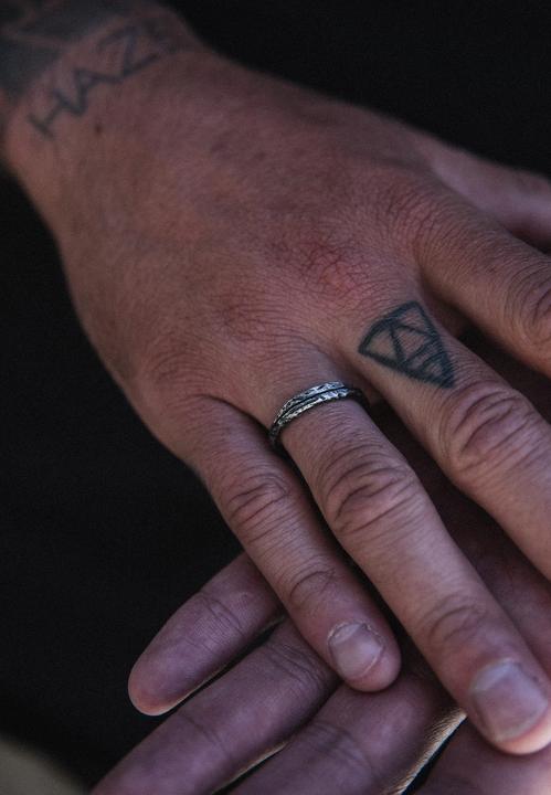 Immagine prodotto Haze & Glory Ring Bandring - Slider Oxid Finish 925 Silber (64, 925 Argento)