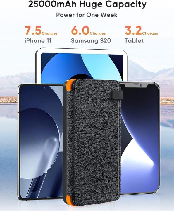 Image du produit Hiluckey Solar Powerbank mit 4 Solarpanels (25000 mAh, 15 W)