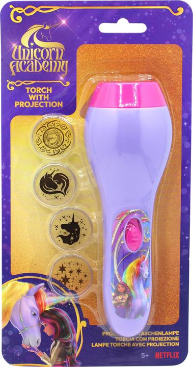 Produktbild Unicorn Academy Projektionstaschenlampe mit 4 verschiedenen Projektionsmotiven