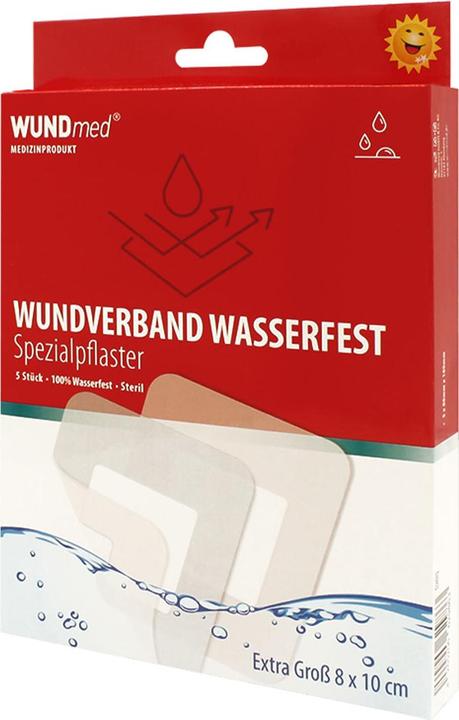 Wundmed Plasters Waterproof white 8.0 x 10.0 cm, 5 pcs. (1 x)