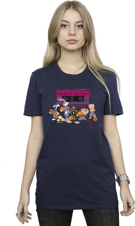 Actual product image Space Jam Womens/Ladies Team Cassette Cotton Boyfriend T-Shirt (L)