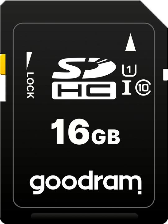 Image du produit Goodram S1A0-0160R12 Carte mémoire (16 Go, classe 10, classe U1, V10, carte mémoire) (16 Go, SDHC, U1, UHS-I)