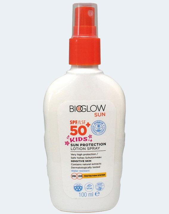 BioGlow Sonnen Spray Kids LSF50 100ml wasserfest (Sonnenspray, SPF 50, 100 ml, 128 g)