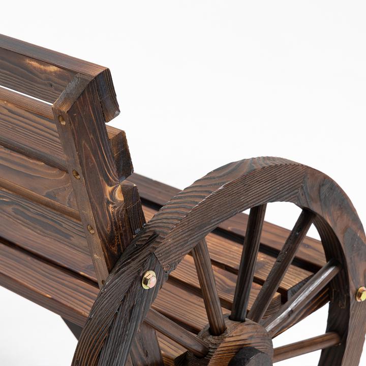 Actual product image Outsunny Garden bench wagon wheel design