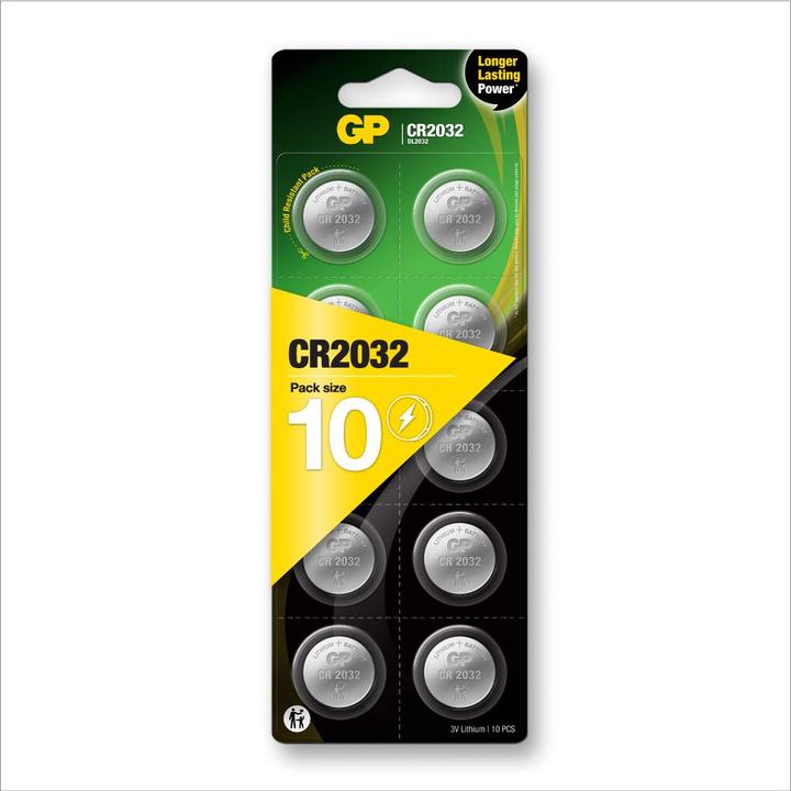 Actual product image GP Batteries Button cell Lithium CR2032, 10pcs. (10 pcs., CR2032, 220 mAh)