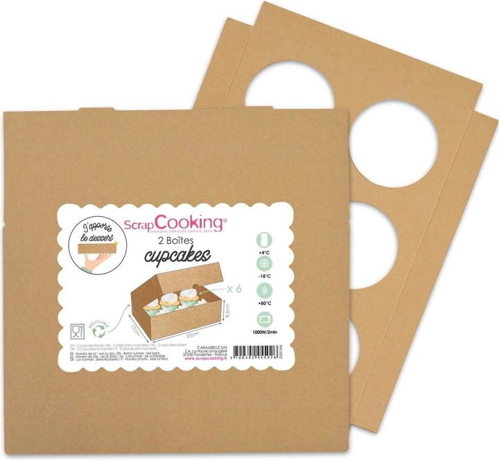Image du produit ScrapCooking 2 Cupcake-Schachteln x6 -17x25x8,5cm