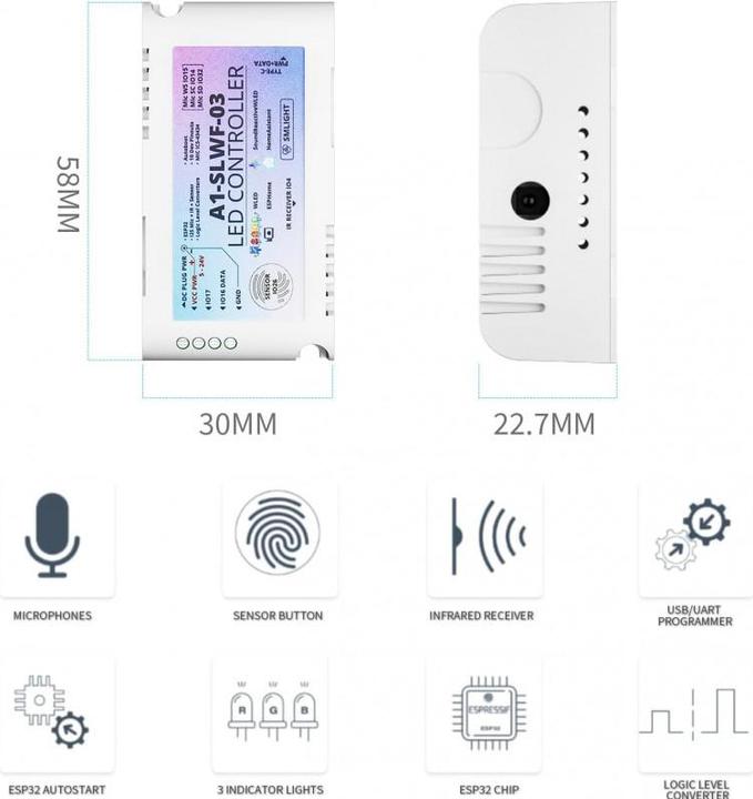 Actual product image Smlight LED controller and home assistant SLWF-03
