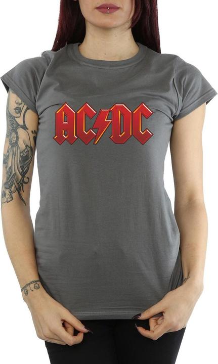 Actual product image AC/DC Womens/Ladies Dark Red Logo Cotton T-Shirt (XL)