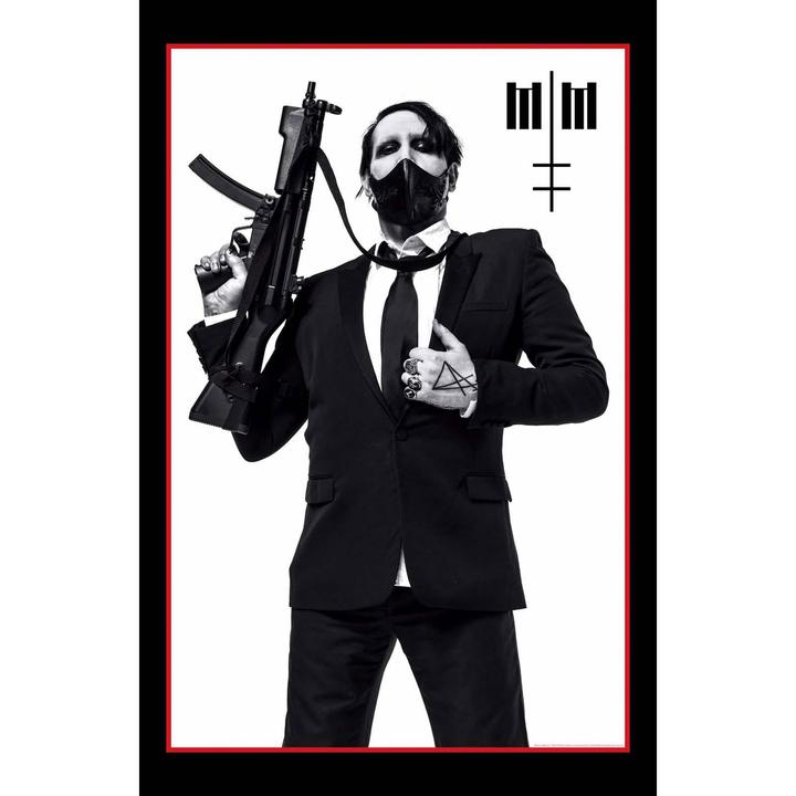 Produktbild Marilyn Manson Poster Maschinengewehr Stoff