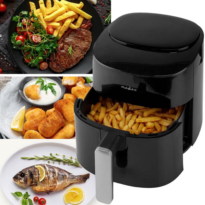 Immagine prodotto Nedis Friggitrice ad aria calda | 4,2 l | Timer: 240 min | Numero di programmi preimpostati: 8 | Digitale (Spina UE)