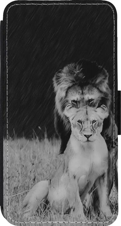 Actual product image PhoneLook Coque Wallet noir Angry lions (Apple iPhone 13 Pro)