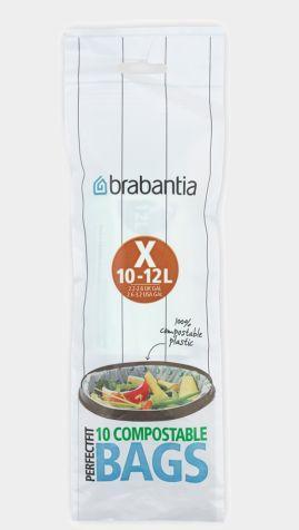 Produktbild Brabantia PerfectFit Müllbeutel kompost. Typ X, 12 L, 10 Stck (10 x, 12 l)
