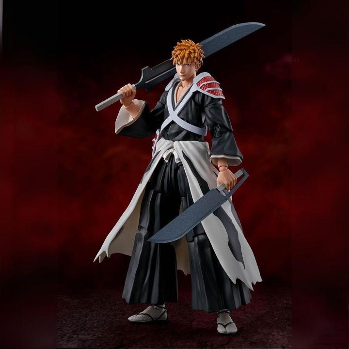 Actual product image Bandai Bleach: Thousand-Year Blood War S.H. Figuarts action figure Ichigo Kurosaki Dual Zangetsu 16 cm