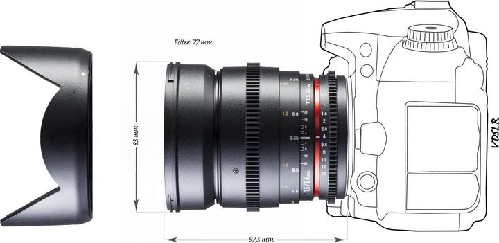 Actual product image Walimex pro Pro Lens 8mm, f/3.5 II VDSLR Fisheye, Nikon (Nikon F, Micro Four Thirds, APS-C / DX)