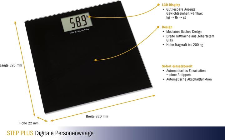 Immagine prodotto TFA Bilancia pesapersone digitale Step Plus (200 kg)