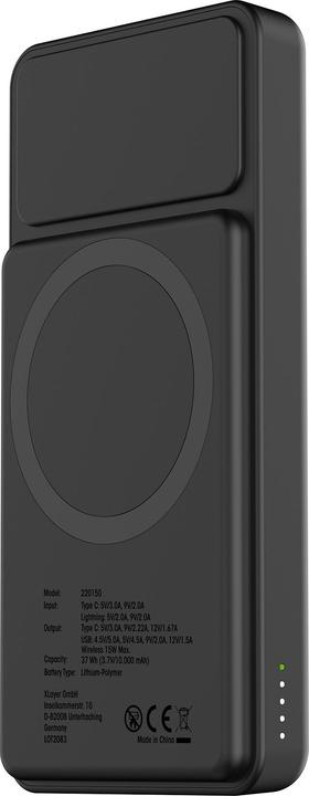 Image du produit Xlayer Banque d'alimentation sans fil 10.000mAh 15W Noir avec panneau solaire (10000 mAh, 15 W, 37 Wh)