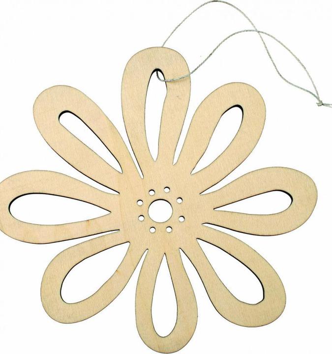 Image du produit Glorex Fleur en bois avec pendentif, naturel (0.70 cm)