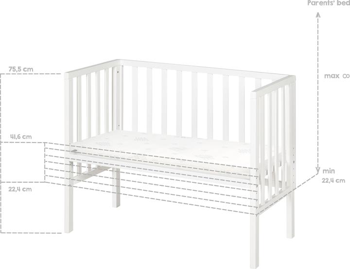 Produktbild Roba Beistellbett 2in1 mit Barriere + Matratze