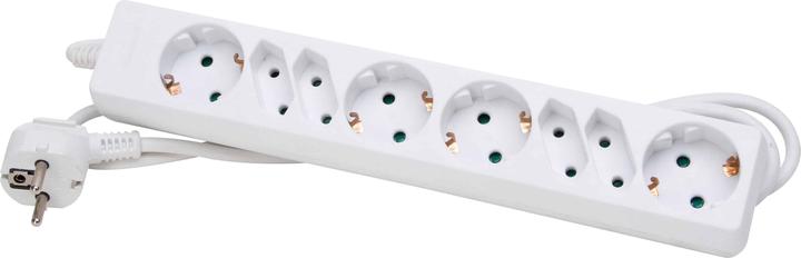 Actual product image Kopp Power strip, white, 8-way, 4xEuro and 4x Schuko, 1.5m supply line (16678) (8 x, CEE 7/3, 1.40 m)