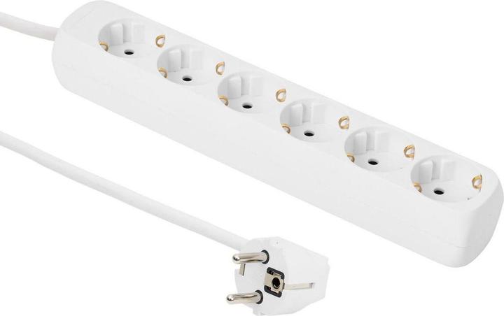 Actual product image MicroConnect 6-way Schuko Socket 5M White (6 x, CEE 7/3, 5 m)