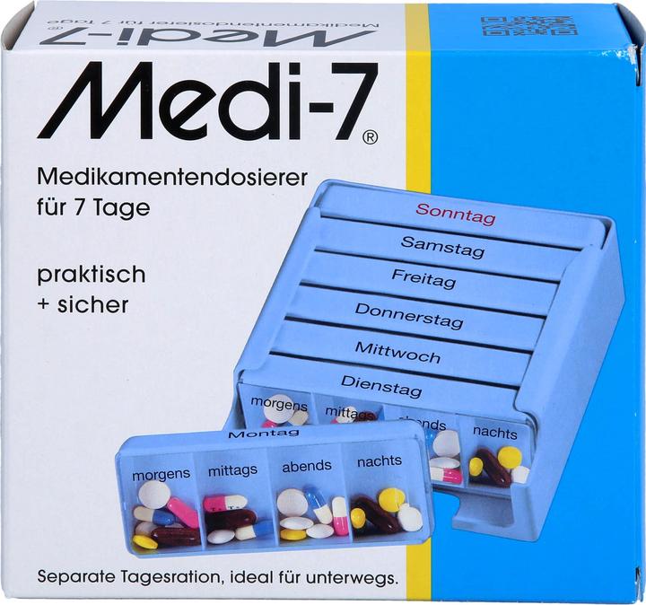Produktbild Medi-7 Medikamentendosierer 7 Tage blau deutsch
