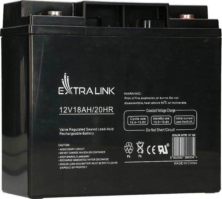 Image du produit Extralink ACUMULATEUR BATTERY ACCUMULATOR AGM 12V 18AH - batterie - 18.000 mAh (13.50 V, 18 Ah)