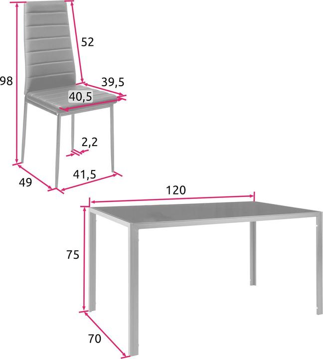 Image du produit tectake Essgruppe Berlin (120 x 70 x 75 cm)