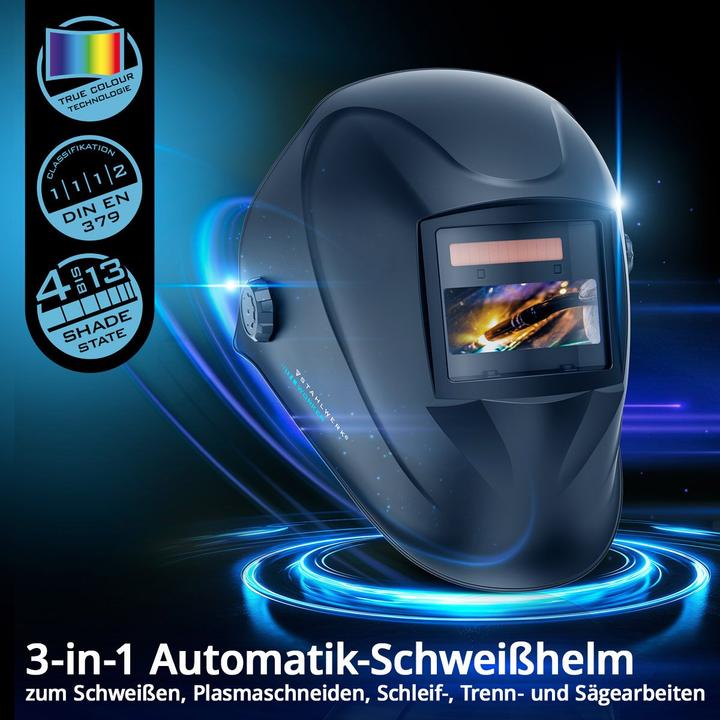 Immagine prodotto Stahlwerk WORKER Casco per saldatura automatico 3 in 1 Scudo per saldatura
