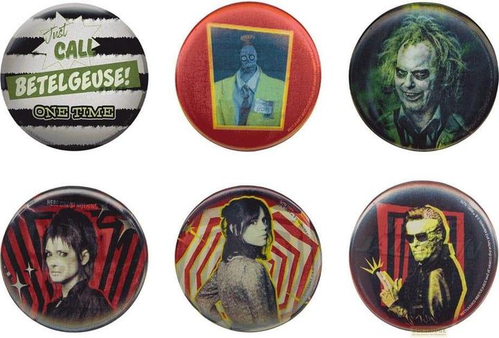 Cinereplicas Beetlejuice Ansteck-Buttons 6er-Pack