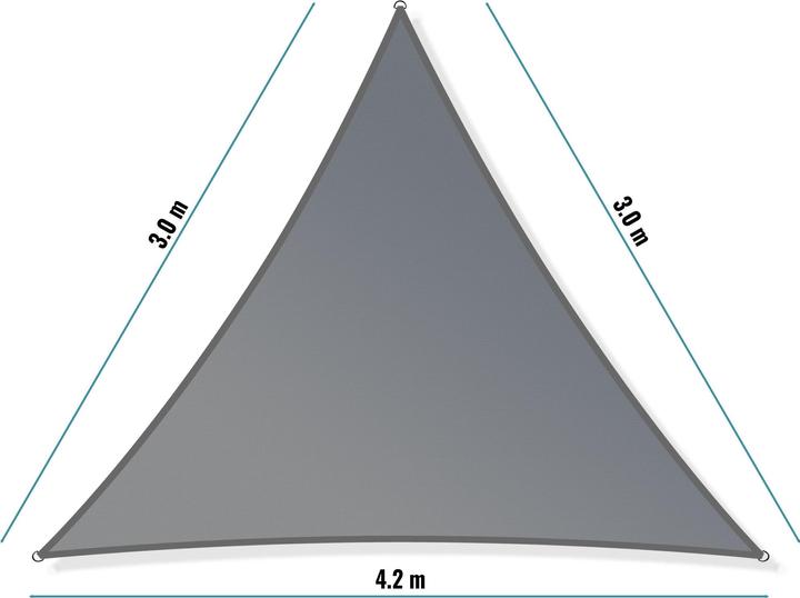 Produktbild Toboli Sonnensegel Dreieck 3x3x4,2m Sonnenschutz Garten Terrasse Balkon Camping