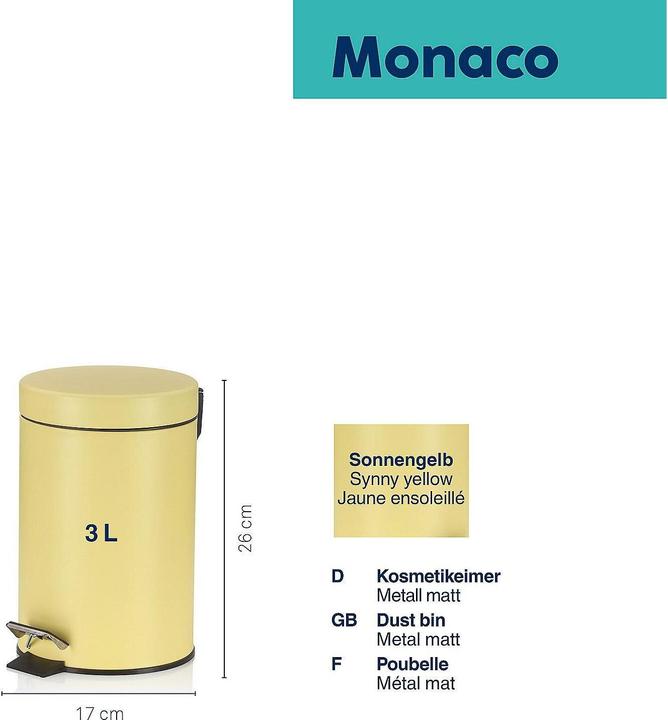 Actual product image Kela Dust bin Monaco sunny yellow (3 l)