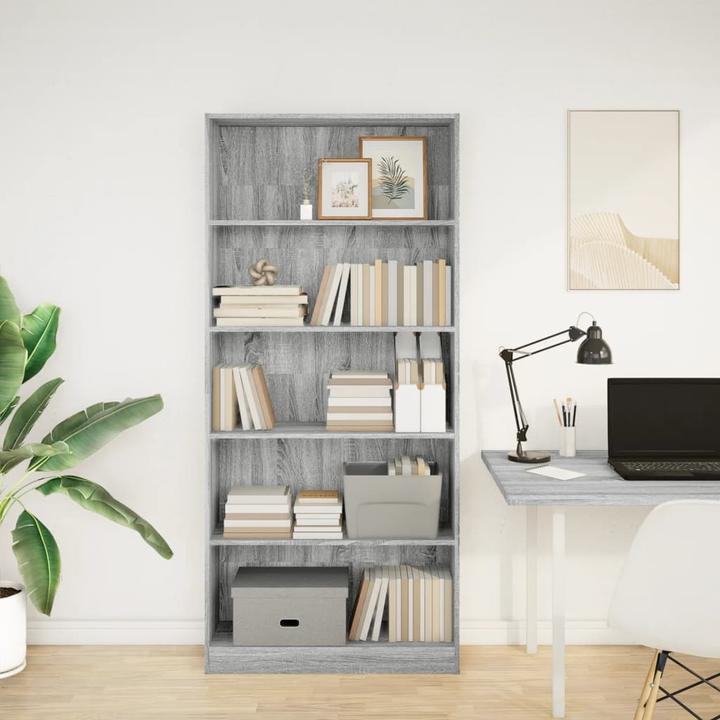 Immagine prodotto VidaXL Bücherregal Regal Standregal Büroregal Aufbewahrungsregal Grau Sonoma (80 x 24 x 176 cm)