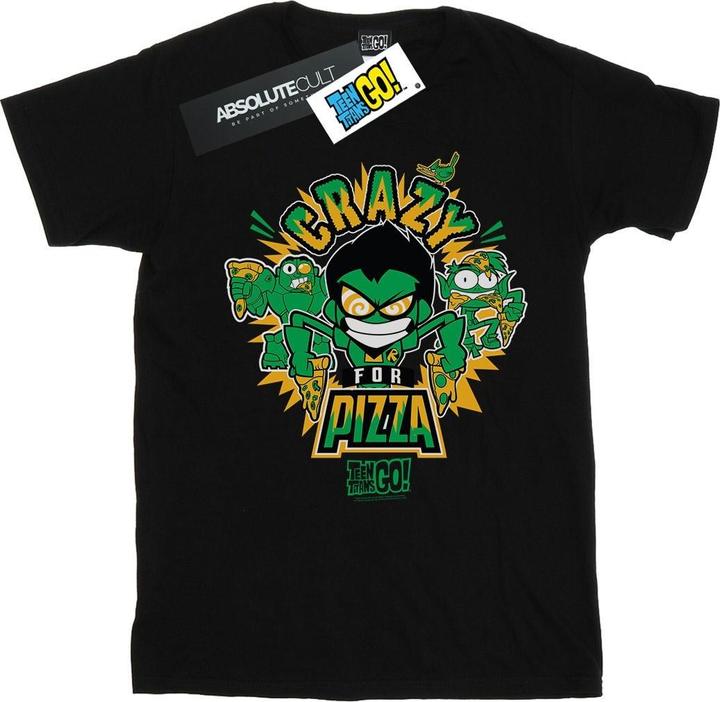 Image du produit - T-shirt TEEN TITANS GO CRAZY FOR PIZZA - Garçon (152, 158)