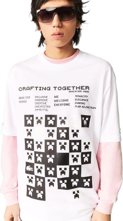 Actual product image Lacoste Mens Minecraft Organic Cotton T-Shirt (S)
