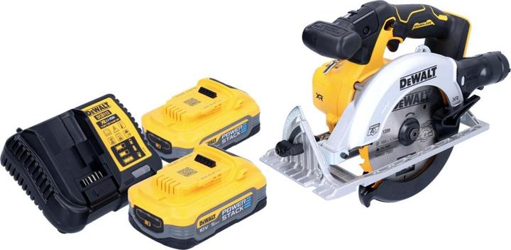 Image du produit DeWalt DCS 565 H2 scie circulaire sans fil 18 V 165 mm sans balais + 2x batterie Powerstack 5.0 Ah +