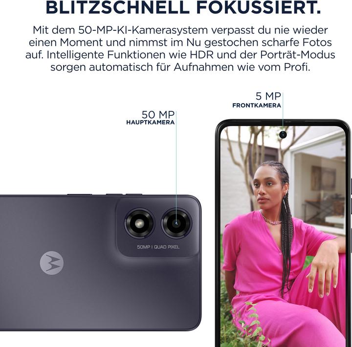 Actual product image Motorola moto g04s (64 GB, Concord Black, 6.60", Dual SIM, 50 Mpx, 4G)