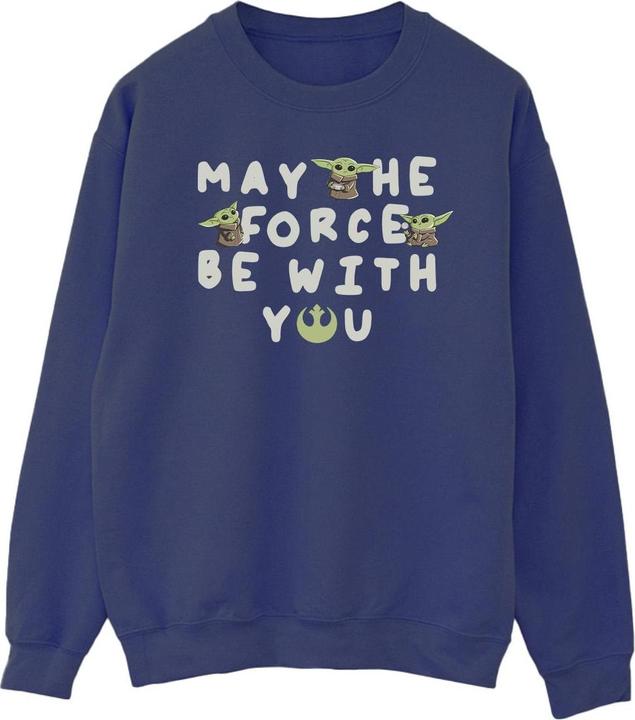 Actual product image Star Wars Mens The Mandalorian Grogu May The Force Be With You Sweatshirt (L)