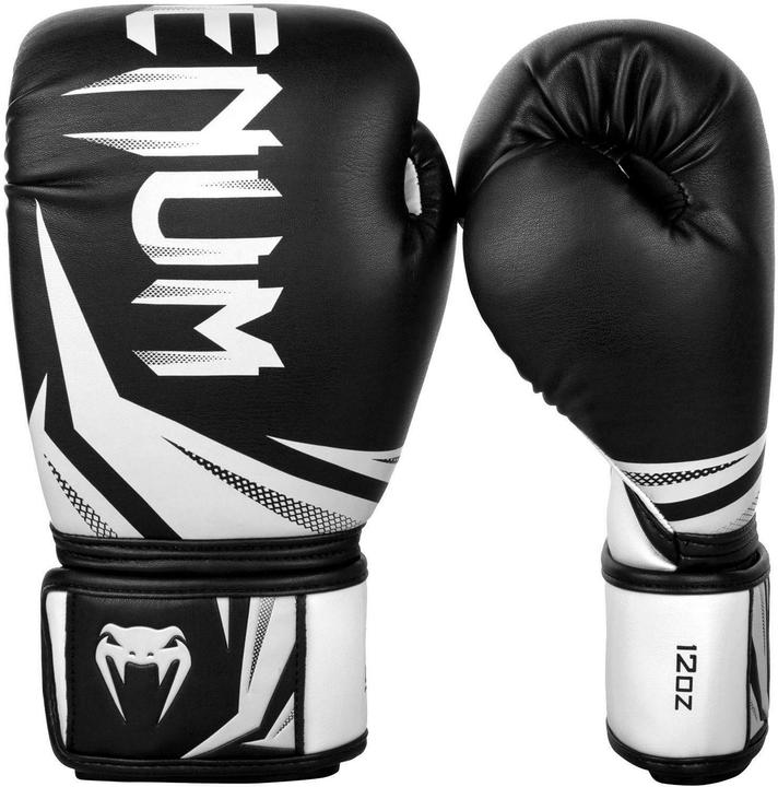 Venum Challenger 3.0 Boxing Gloves - Black/White (12 OZ, 10, 12)