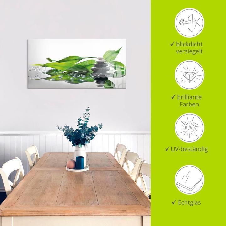 Actual product image Artland Glass picture Spa with stones and bamboo S7LT 125x50 cm (20x20 cm)