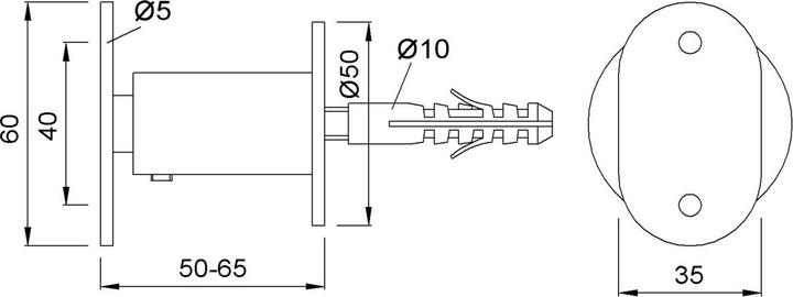 Actual product image Kws Handlaufstütze 4550, schwarz matt (Aluminium)