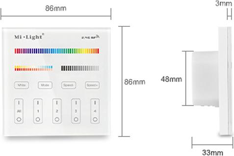 Produktbild Milight Smartpanel RGB+KW/WW Wandeinbau UP