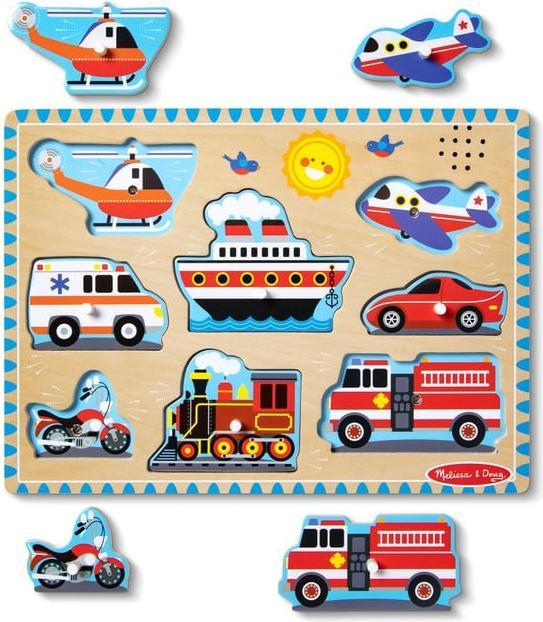 Actual product image Melissa & Doug Sonore Bois Vehicules (8 pieces)