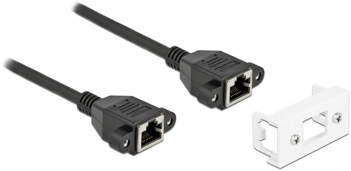 Delock Netzwerk Verlängerungskabel für Easy 45 Modul S/FTP RJ45 Buchse zu RJ45 Buchse Cat.6A 5 m schwarz (S/FTP, CAT6a, 5 m)