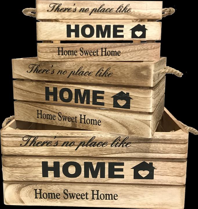 Produktbild Mayer - the gift factory Geschenkkiste braun "Home Sweet Home" leer - klein (Geschenkbox, 1 x)