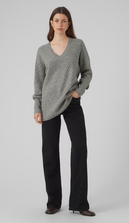 Produktbild Vero Moda VMANJASTINNA LONG V-NEK PULLOVER GA EXC Strickpullover (XS)