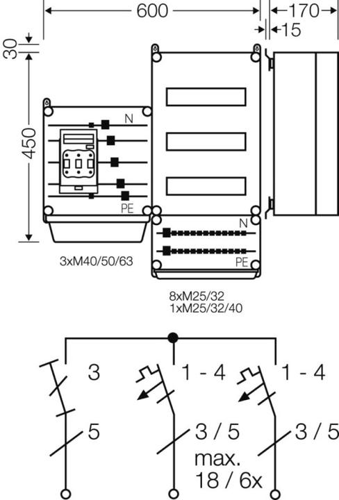 Produktbild Hensel HEN Mi PV 6111 Wechselrichter-Sammler 70kW 1-phasig